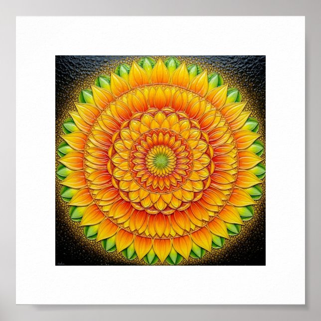 Poster "Mandala Sunflower of Light - Arte Geométrica Sagr (Frente)