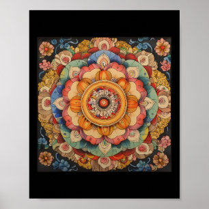 Poster Mandala Tibetano Geometria Sagrada