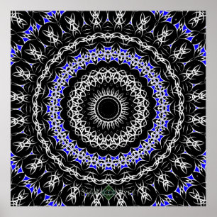 Poster Mandala Tribal Celta (Azul)