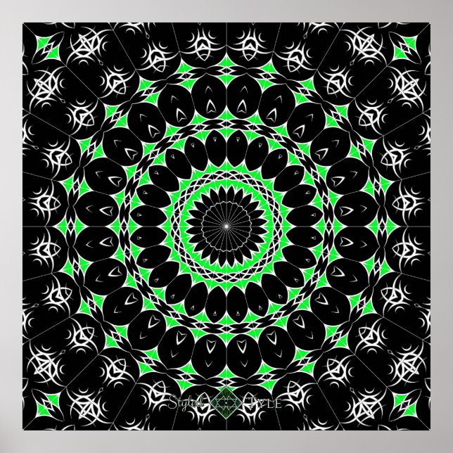 Poster Mandala Tribal Celta ( Verde ) (Frente)