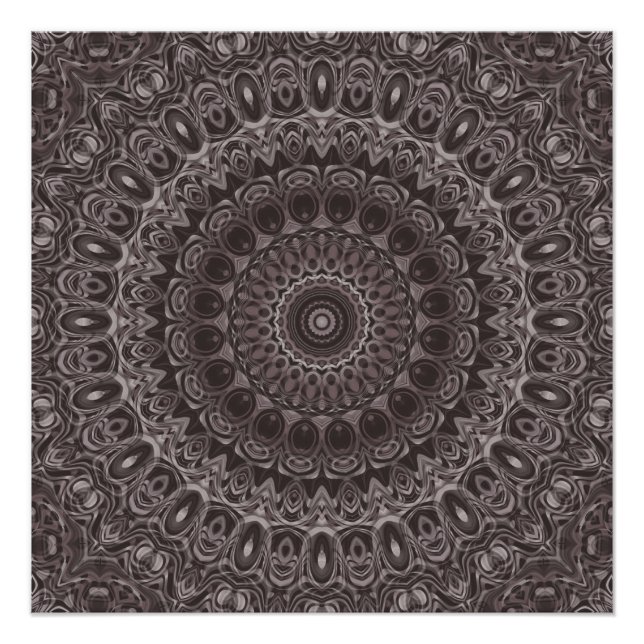 Pôster Mandalas de Aquarela em Veludo Profundo em Tons de (Frente)