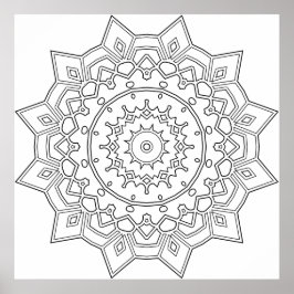 Poster Mandalas de Estrela de Pétalas em Camadas com Acen