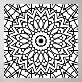 Poster Mandalas de Estrela de Pétalas em Camadas com Dese