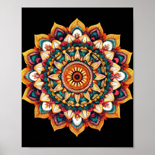 Poster Mandalas de Meditação do Lótus Sagrado Explosão So