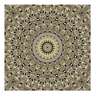 Pôster Mandalas de Tons Terrosos Padrões Geométricos Intr