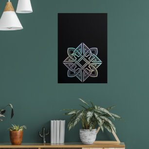 Poster Mandalas Geométricas Celta Fundo Escuro