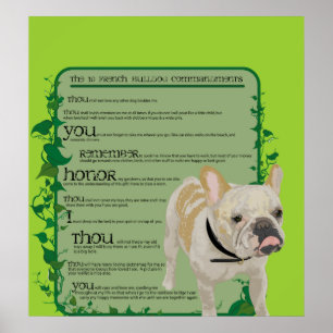 Pôster Mandamentos do buldogue francês