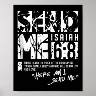 Poster Mande-Me Isaiah 6-8 Christian, Aqui Estou Eu Envia