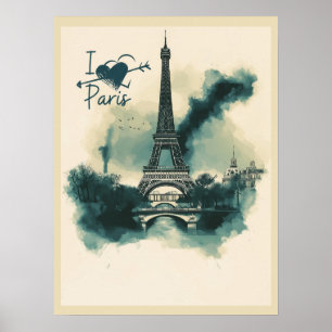 Poster Mande um pedaço de Paris com você - Torre Eiffel