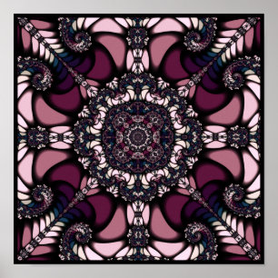 Poster Mandelbrot Colorido Kaleidoscópio