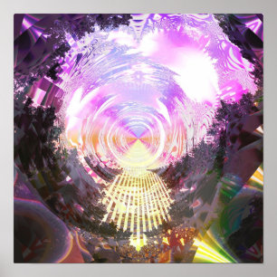 Poster Mandelbrot metálico 3