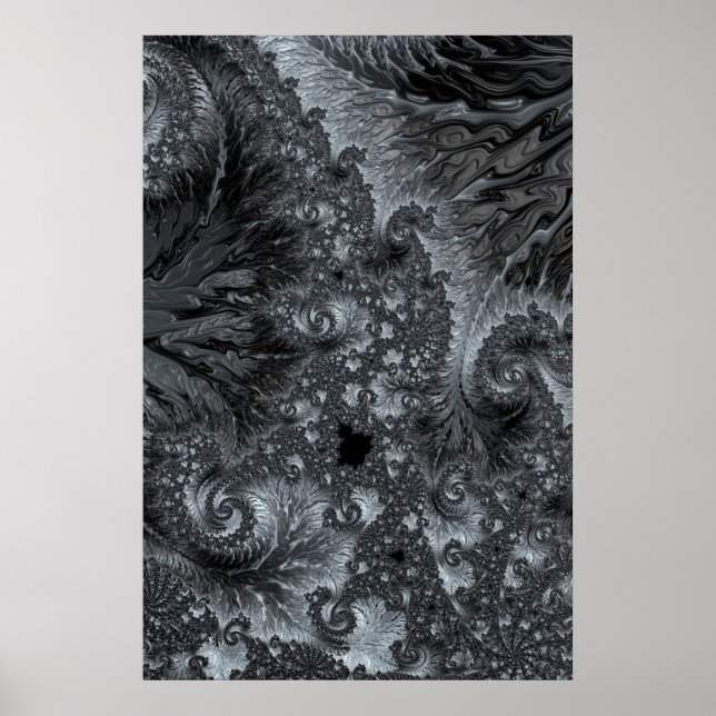 Poster Mandelbrot na Terra do Gelo Abstrato Fractal Moder (Frente)