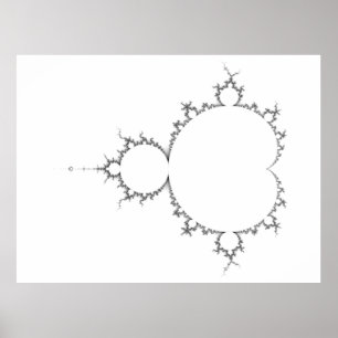 Poster Mandelbrot, preto gigante e branco