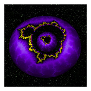 Pôster Mandelbrot Roxo Em Um Mandelbrot