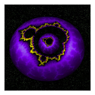 Pôster Mandelbrot Roxo Em Um Mandelbrot