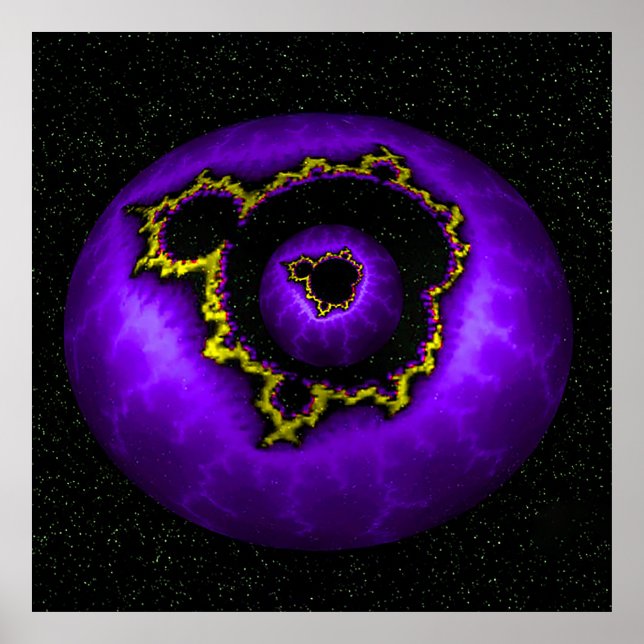 Poster Mandelbrot Roxo Em Um Mandelbrot (Frente)