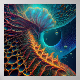 Poster Mandelbrot Vermelho e Preto