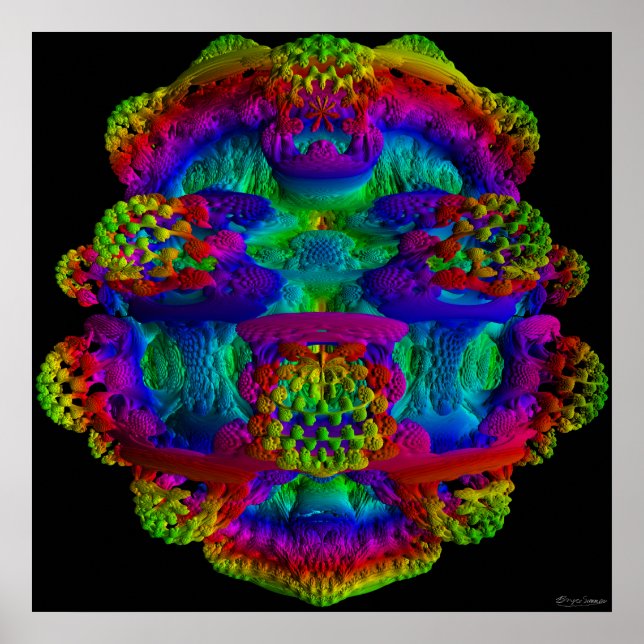 Pôster Mandelbulbo com coloração normal (Frente)