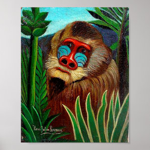 Poster Mandrill na selva por Henri Rousseau