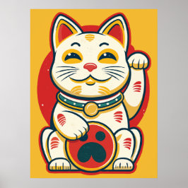 Poster Maneki Neko - Gato Sortudo