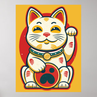 Poster Maneki Neko - Gato Sortudo