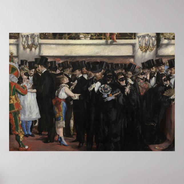 Pôster Manet | Bola mascarada na ópera, 1873 (Frente)