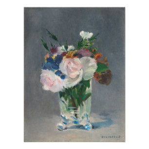 Pôster Manet  Flores num Crystal Vase, c.1882