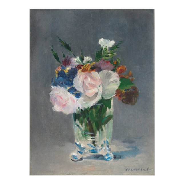 Pôster Manet | Flores num Vaso Cristal, c.1882 (Frente)