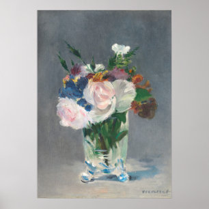 Poster Manet Flores num Vaso Cristal, c.1882