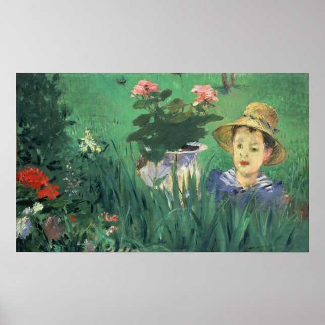 Poster Manet - Menino em Flores (Jacques Hoschede) (Frente)