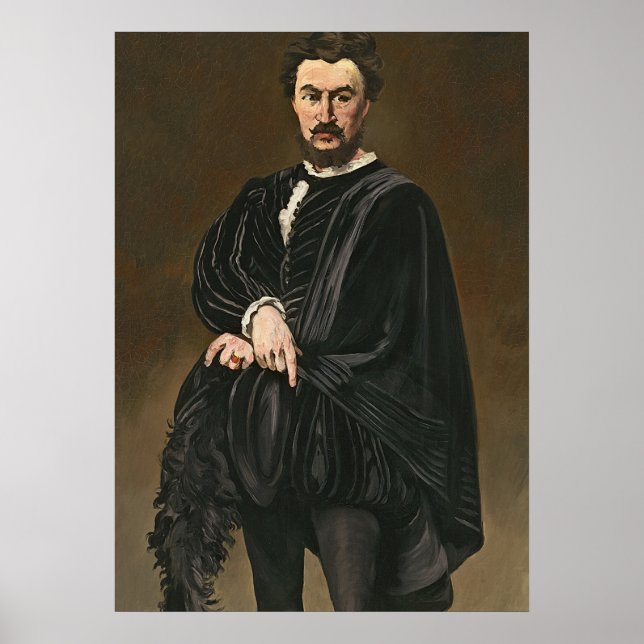 Pôster Manet | O Ator Tragediano (Rouviere as Hamlet) (Frente)