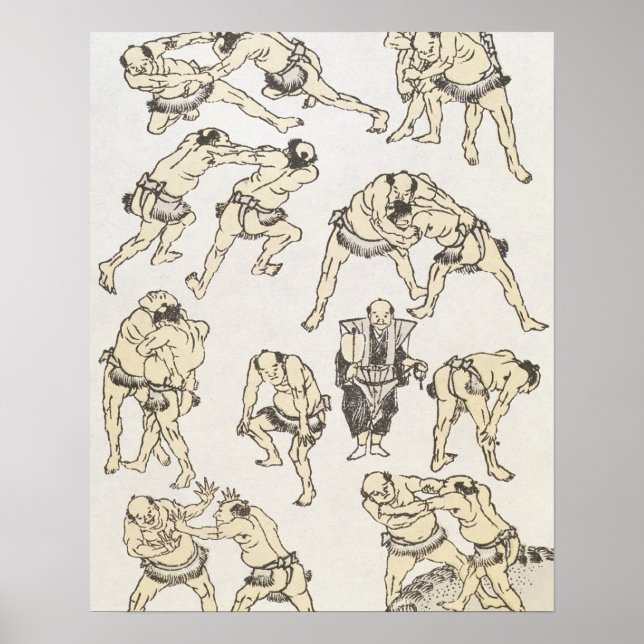 Pôster Manga: estudos de gestos e posturas de luta (Frente)