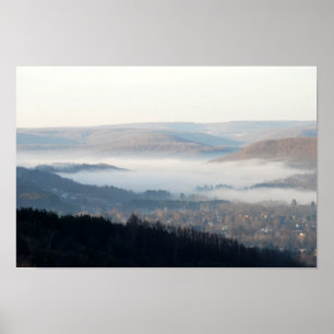 Pôster Manhã enevoada em Wellsville, NY