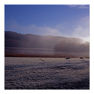 Pôster Manhã fria de inverno Esthwaite Water Inglaterra