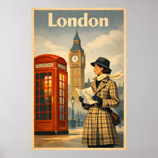 Poster Manhãs em Londres – Cartaz de Viagem Retro Vintage
