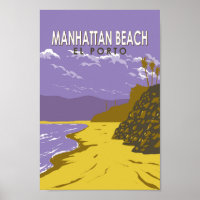 Manhattan Beach California Viagem Art Vintage