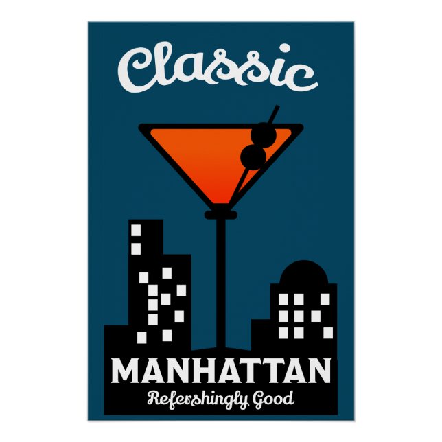 Pôster Manhattan Cocktail Wall Art (Frente)