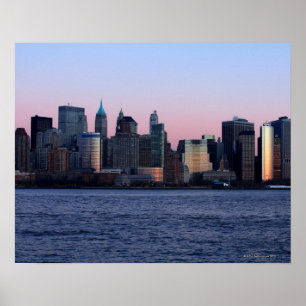 Pôster Manhattan do centro no crepúsculo 2