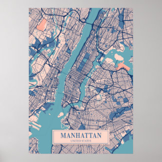 Poster Manhattan - Estados Unidos Breezy City Map
