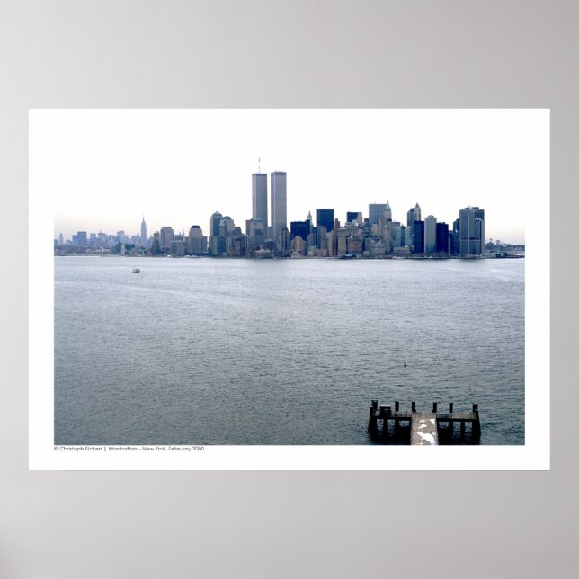 Poster Manhattan - Nova Iorque Skyline, fevereiro de 2000 (Frente)