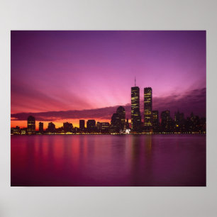 Poster Manhattan Skyline e Hudson River, Nova York, 2