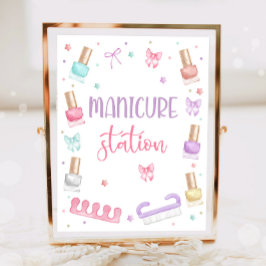 Poster Manicure Station Mani-Pedi Party Pedicure Spa Girl