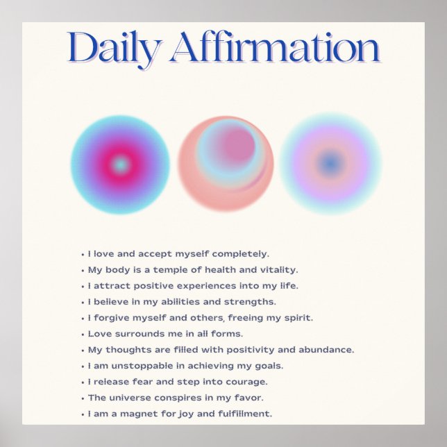 Poster manifestação diária de afirmações (Frente)