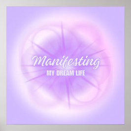 Poster Manifestando a Aura Gradiente Estética da Minha Vi