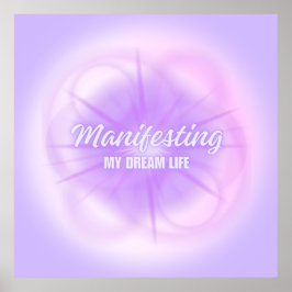 Poster Manifestando a Aura Gradiente Estética da Minha Vi