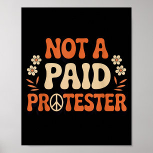 Poster Manifestante Pacífico Não Remunerado Símbolo da Pa