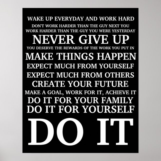 Pôster Manifesto de Trabalho de duro (Frente)