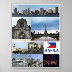 Poster Manila - Filipinas - Mosaico -