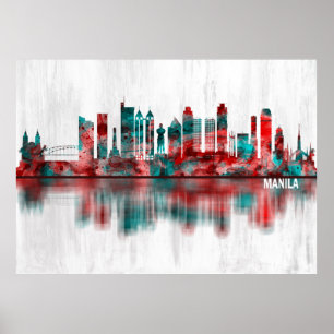Poster Manila Filipinas Skyline