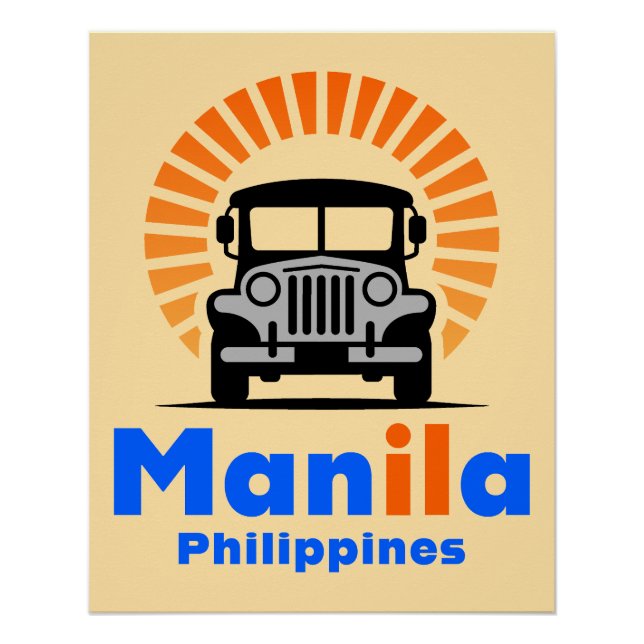 Pôster Manila Filipinas Sudeste Asiático (Frente)